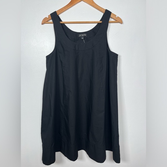 NWT J.CREW Size M Women’s Black Scoopneck shift dress in cotton poplin - Picture 2 of 10